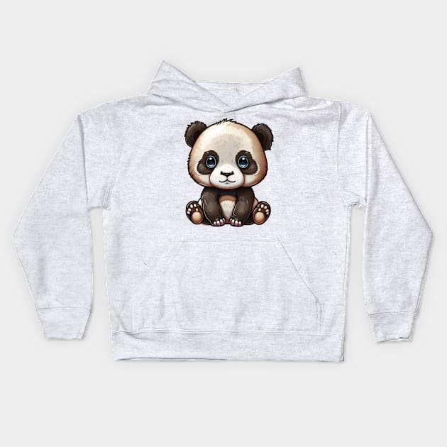 This baby panda cartoon is too adorable to handle Kids Hoodie by Pixel Poetry